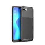 Drop Resistant Carbon Fiber TPU Case Phone Cover for Oppo A1k – Black