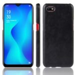 Litchi Texture PU Leather Coated Hard PC Phone Case for Oppo A1k – Black