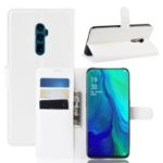 Litchi Skin Wallet Leather Stand Case for OPPO Reno 10x Zoom – White