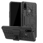 2-in-1 Tyre Pattern PC + TPU Phone Case for Oppo Realme 3 Pro – Black