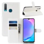 Litchi Skin Wallet Leather Stand Case for VIVO Y17/Y3 – White