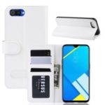 Crazy Horse Wallet Leather Stand Case for OPPO A1k / Realme C2 – White