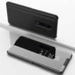View Window Plated Mirror Surface Leather Protective Case for OPPO Reno 10x Zoom – Black