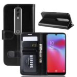 Crazy Horse Surface Wallet Leather Stand Phone Case for Vodafone Smart V10 – Black