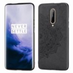 Imprint Mandala Flower PU Leather Coated PC + TPU Hybrid Case for OnePlus 7 Pro – Black