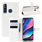 Litchi Surface Wallet Leather Stand Case for Wiko View 3 – White