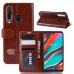 Crazy Horse Grain PU Leather Stand Wallet Flip Case for Wiko View 3 Pro – Brown