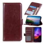 Crazy Horse Texture Leather Wallet Phone Case for Nokia 3.2 – Brown