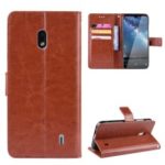 Crazy Horse Texture Leather Wallet Phone Cover for Nokia 2.2 – Brown