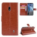 Crazy Horse Texture Leather Wallet Phone Cover for Nokia 2.2 – Brown