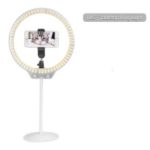 ZOMEI 10-inch Dimmable Ring Light Cell Phone Holder LED Desktop Lamp with Tripod Stand for Video Shooting and Makeup etc. – White