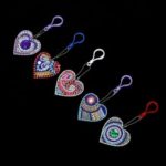 5Pcs/Pack DIY Sparkle Diamond Love Heart Shape Craft Bag Pendant Key Set Accessory