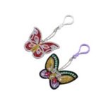 2Pcs/Pack DIY Butterfly Diamond Shiny Sparkle Craft Bag Pendant Key Set Accessory