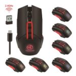 MOYUKAXIE 5 Adjustable DPI Wireless Charging Computer Game Mouse – Black / Red