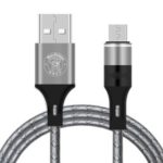 HAT PRINCE HC-20 103CM 2A Silicone Woven Texture USB 2.0 to Micro USB Charging Data Sync Cord Cable for Samsung/HTC/Huawei Etc – Silver