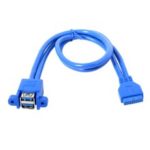 Stackable USB 3.0 Female Panel Type to Motherboard 20Pin Header Cable Dual Ports 50cm