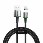 BASEUS 2A Fast Charge Magnetic Nylon Braided Type-C Cable Data Sync 2m – Black