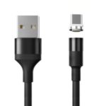 Woven Pattern 1.2M Magnetic Type-C USB Charging Cable for Samsung Huawei Xiaomi – Black