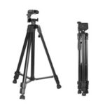 Portable Phone Live Selfie 3366 Tripod Stand DV SLR Camera Self-timer Full Light Bracket – All Black