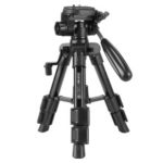 ZOMEI Q100 Portable Aluminum Alloy Mini Travel Camera Tabletop Tripod Lampstand – Black