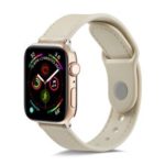 TPU+Genuine Leather Watch Band for Apple Watch 42mm/44mm – Beige