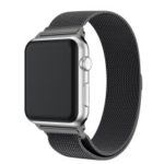 Milanese Semi-circular Tail Stainless Steel Magnetic Stylish Watch Band for Apple Watch Apple Watch Series 3/2/1 38mm – Black