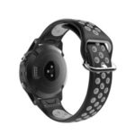 22mm Width Dual Color Silicone Smart Bracelet Band for Garmin Forerunner 935/945/Quatix 5/Fenix 5/Fenix 5 plus/Approach S60 – Black / Grey