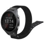 Loop Fastener Nylon Weaven Velcro Smart Bracelet Replacement Strap for Garmin Forerunner 245 – All Black