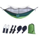 Outdoor Travel Camping Tent Swing Bed Mosquito Net Hanging Hammock – Dark Green/Light Green