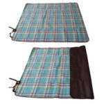 Moistureproof Picnic Blanket Sleeping Mat Pad Portable for Travel Hiking Outdoor Mountaineering, Size: 55” x 67” – Blue Grid