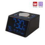Digital Alarm Clock FM Radiot LED Display Adjustable Brightness Temperature Monitor