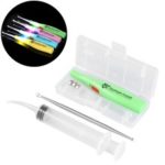 Tonsil Stone Remover Tool LED Light Earpick Stainless Steel Earwax Remover with 3 Tips Irrigator Clean – Random Color