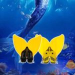 Teen Teenager Mermaid Swim Fin Diving Monofin Swimming Foot Flipper, Fits Shoe Sizes 35~42 – Yellow