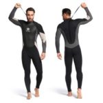 3mm Back Zip Full Body Men Wetsuit Swimming Surfing Diving Snorkeling Suit Jumpsuit – Size: L