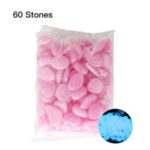 60Pcs/Bag Luminous Colorful Pebbles Stones for decorating Yard Fish Tank Potting Etc – Pink