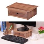 Monitor Riser Wood Stand Organizer with Pen Holder Drawer for School Office Home Stationery Storage