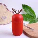 260ml Cute Cartoon Deer Cup Bottle Cup Travel Mug – Red