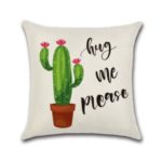 Home Cactus Pattern Throw Pillow Cover Office Decorative Pillow Case 45x45cm – Style A