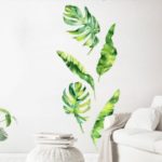 Tropical Green Plant Big Leaf Living Room Bedroom Decorative Wall Sticker
