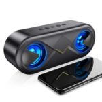 Portable Bluetooth 5.0 10W Wireless Stereo Bass Hifi Speaker Support TF Card AUX USB Handsfree with Flash Light – Black