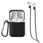 3-in-1 Set for Xiaomi Air Bluetooth Headphone [Silicone Case + Neck Straps + Carabiner] – Black