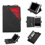 Multi-slot Stand Leather Tablet Case with Stylus Pen Slot for iPad mini (2019) 7.9 inch/mini 4/mini 3/mini 2/mini – Black