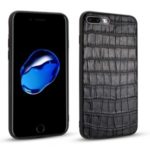 Crocodile Texture PU Leather Coated TPU Phone Casing for iPhone 8 Plus 5.5 inch – Black