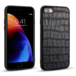 Crocodile Texture Genuine Leather Coated TPU Phone Casing for iPhone 8 4.7 inch – Black