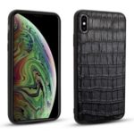 Crocodile Texture Genuine Leather Coated TPU Phone Case for iPhone X / XS – Black