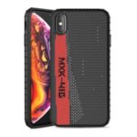 IPAKY Hard Plastic + TPU + Cloth Hybrid Phone Case for iPhone XS Max – Black / Red