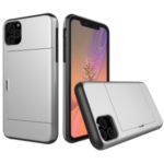 Plastic + TPU Hybrid Card Holder Case for iPhone (2019) 5.8-inch – Silver