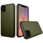 Plastic + TPU Hybrid Card Holder Case for iPhone (2019) 6.5-inch – Army Green
