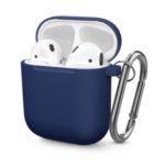Thickened Silicone Case for Apple AirPods with Wireless Charging Case (2019) / AirPods with Charging Case (2019) (2016) – Dark Blue
