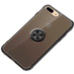 Zinc Alloy Ring Bracket TPU Cell Phone Shell for iPhone 8 Plus/7 Plus 5.5 inch [Built-in Magnetic Metal Sheet] – Black